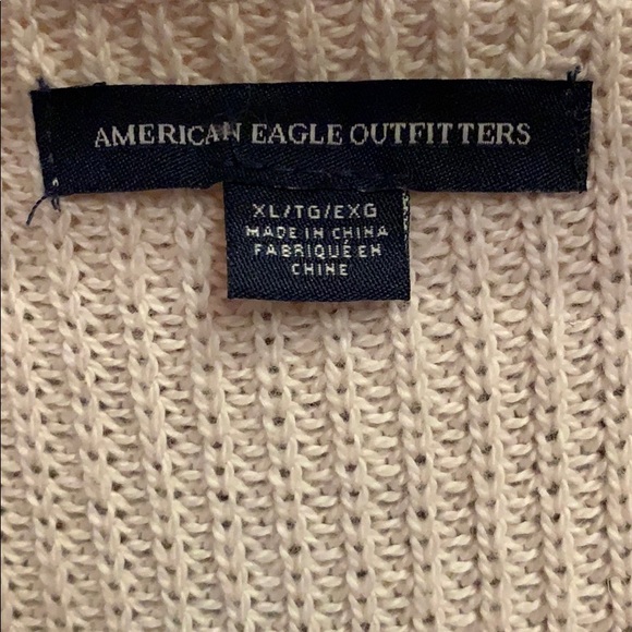 American Eagle Laced Tie-Sleeve V-Neck Sweater - Picture 3 of 3